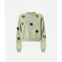 Sweatshirts|Striktrøjer & Sweatere^PINKO Kikoine Cropped Sweatshirt Grøn
