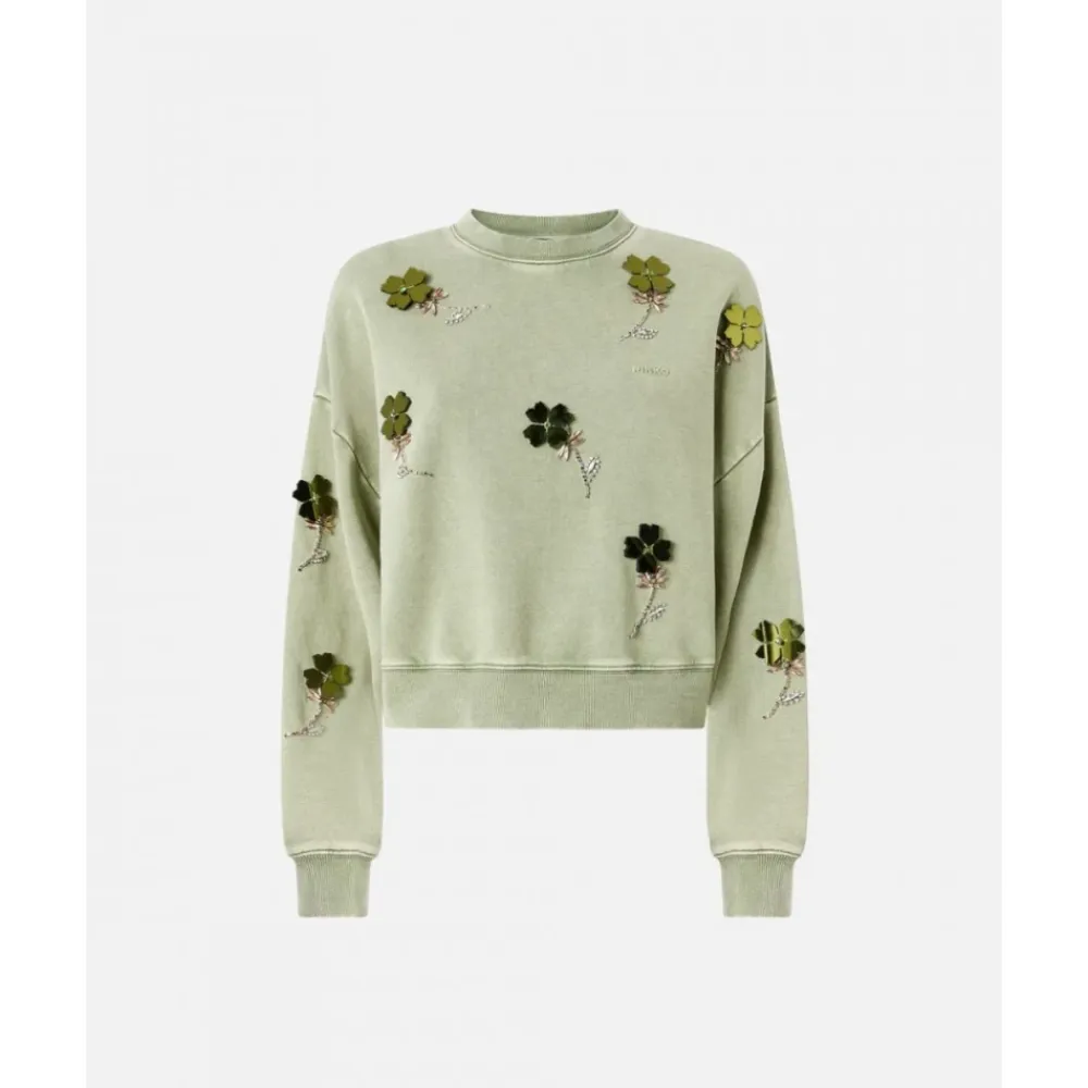 Sweatshirts|Striktrøjer & Sweatere^PINKO Kikoine Cropped Sweatshirt Grøn