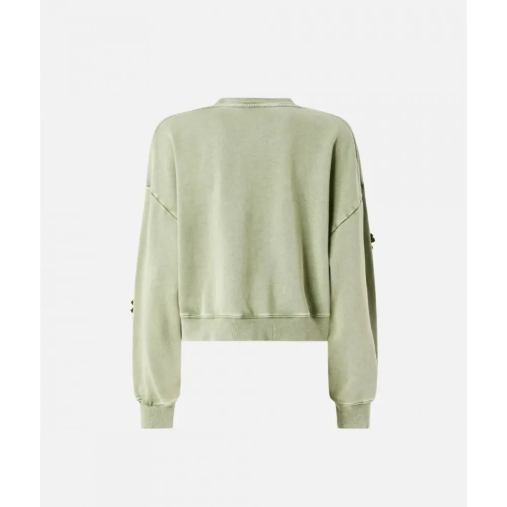 Sweatshirts|Striktrøjer & Sweatere^PINKO Kikoine Cropped Sweatshirt Grøn
