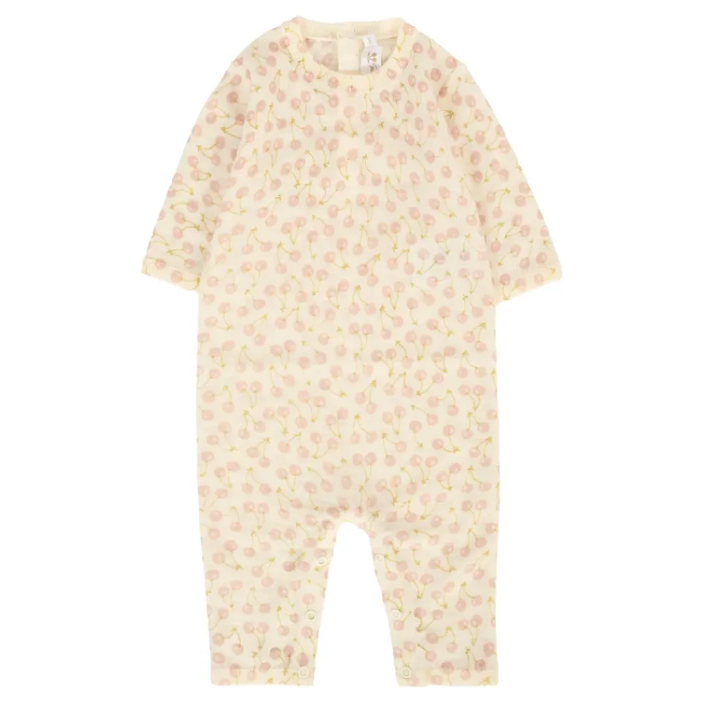 Bodystocking & Sæt<Bonpoint Kirsebær Jumpsuit i Elfenben Uld Pink