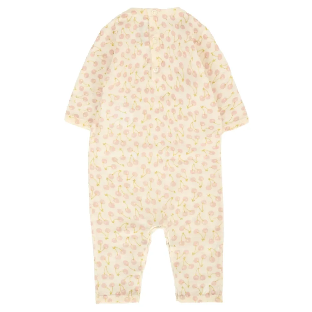 Bodystocking & Sæt<Bonpoint Kirsebær Jumpsuit i Elfenben Uld Pink