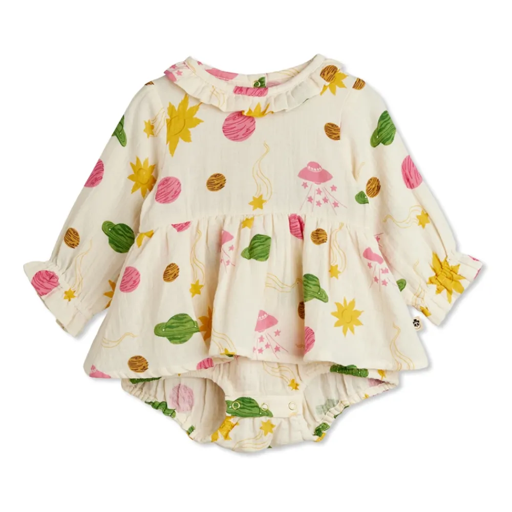 Kjoler & Nederdele^Mini Rodini Kjole med farverigt print Beige