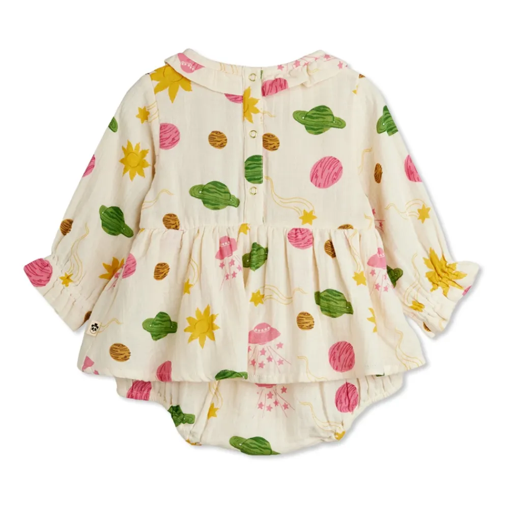 Kjoler & Nederdele^Mini Rodini Kjole med farverigt print Beige