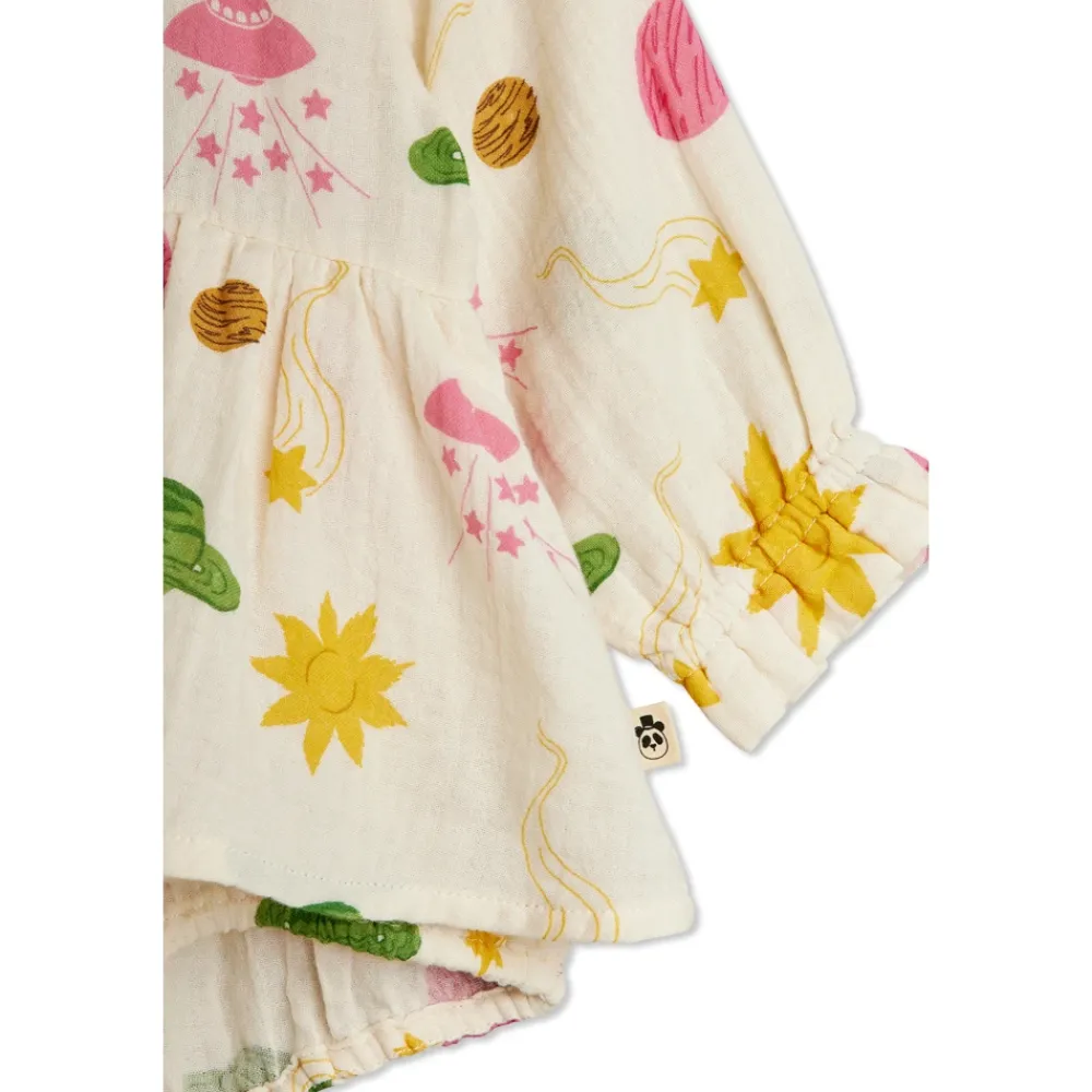 Kjoler & Nederdele^Mini Rodini Kjole med farverigt print Beige