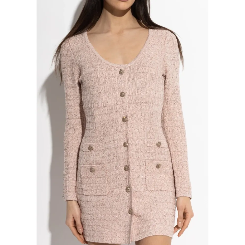Kjoler<Alessandra Rich Kjole med glitrende pynt Pink