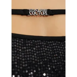 Kjoler<Versace Jeans Couture Kjole med skinnende palietter Sort