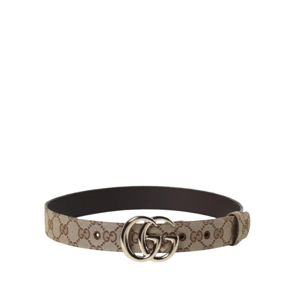 Bælter<Gucci Klassisk Bælte med Lås og Mønster Beige