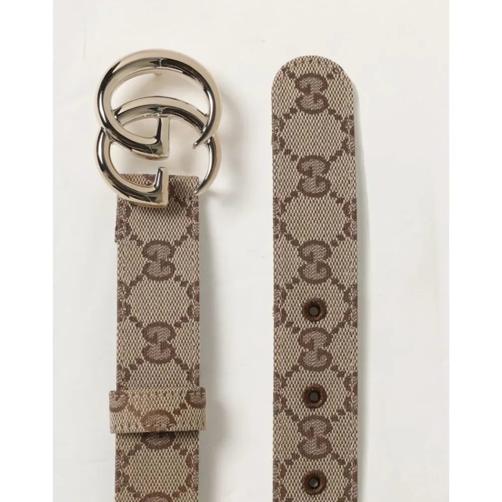 Bælter<Gucci Klassisk Bælte med Lås og Mønster Beige