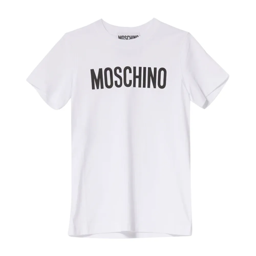 T-Shirts<Moschino Klassisk Bomuld Kortærmet T-shirt Hvid