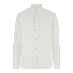 Skjorter<Moncler Klassisk Skjorte med Logo Patch Hvid
