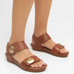 Sandaler^Cashott Klassisk lædersandal - Cognac Brun