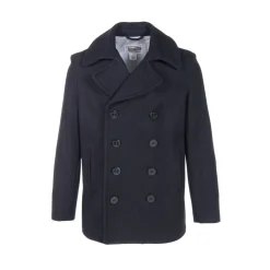 Frakker^Schott NYC Klassisk Navy Peacoat med dobbeltradet knapper Blå