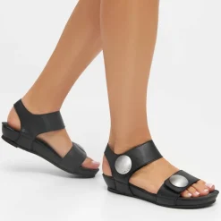 Sandaler<Cashott Klassisk Læder Sandal - AVA Sort