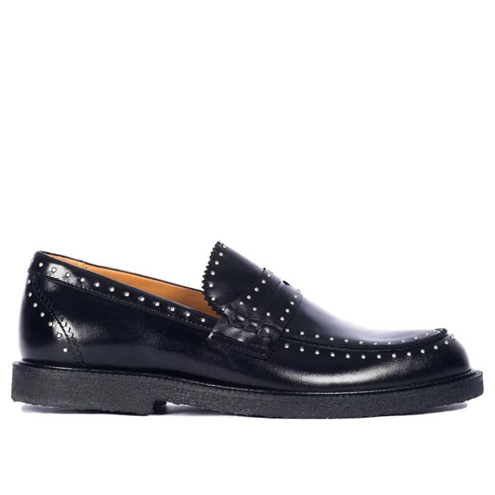 Loafers^Angulus Klassisk Penny Loafer Læder Kvinder Sort