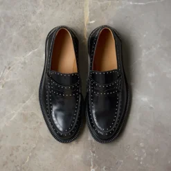 Loafers^Angulus Klassisk Penny Loafer Læder Kvinder Sort
