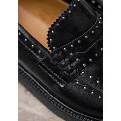 Loafers^Angulus Klassisk Penny Loafer Læder Kvinder Sort