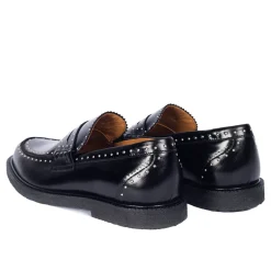 Loafers^Angulus Klassisk Penny Loafer Læder Kvinder Sort