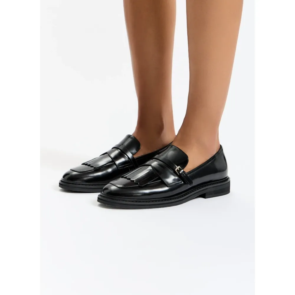 Loafers^Cesare Gaspari Klassiske frynsemokkasiner Sort