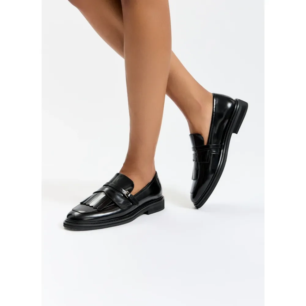 Loafers^Cesare Gaspari Klassiske frynsemokkasiner Sort