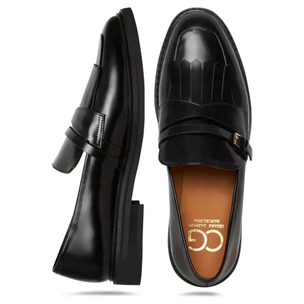 Loafers^Cesare Gaspari Klassiske frynsemokkasiner Sort
