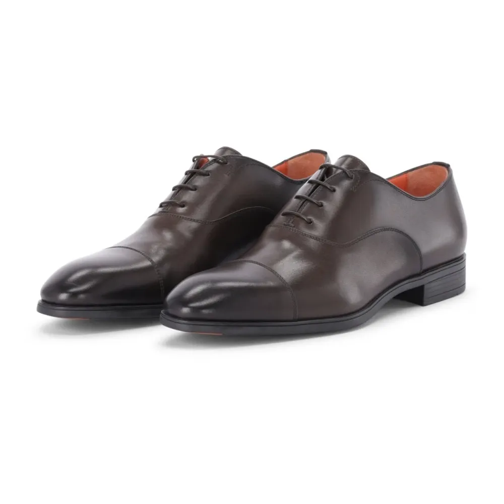 Business Sko<Santoni Klassiske lædersnøresko Brun