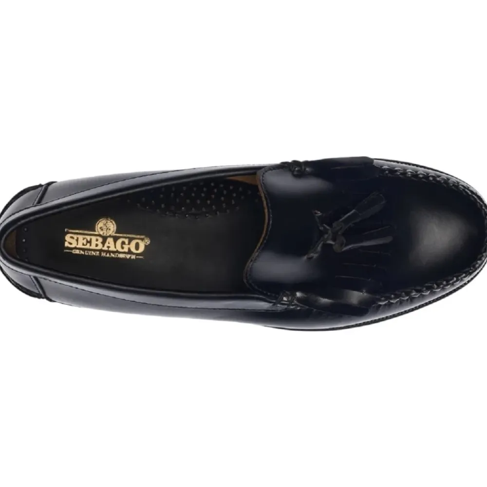 Loafers<Sebago Klassiske loafers i læder med frynser Sort