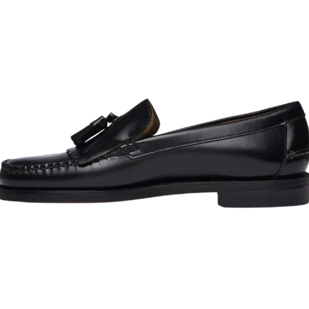 Loafers<Sebago Klassiske loafers i læder med frynser Sort