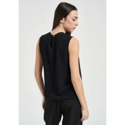 Bluser & Skjorter<Patrizia Pepe Knot Detail Blouse Sort