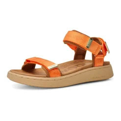 Sandaler<Woden Komfortabel sandal i tekstil og gummi Orange