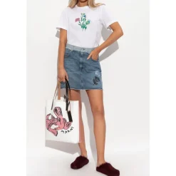 Nederdele<Marni Kort denim nederdel med logo Blå