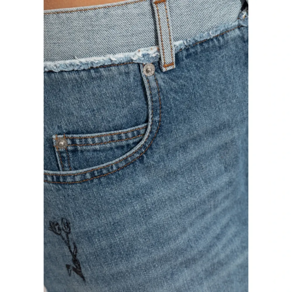 Nederdele<Marni Kort denim nederdel med logo Blå