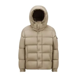 Jakker^Moncler Kort dunjakke med aftagelig hætte Brun