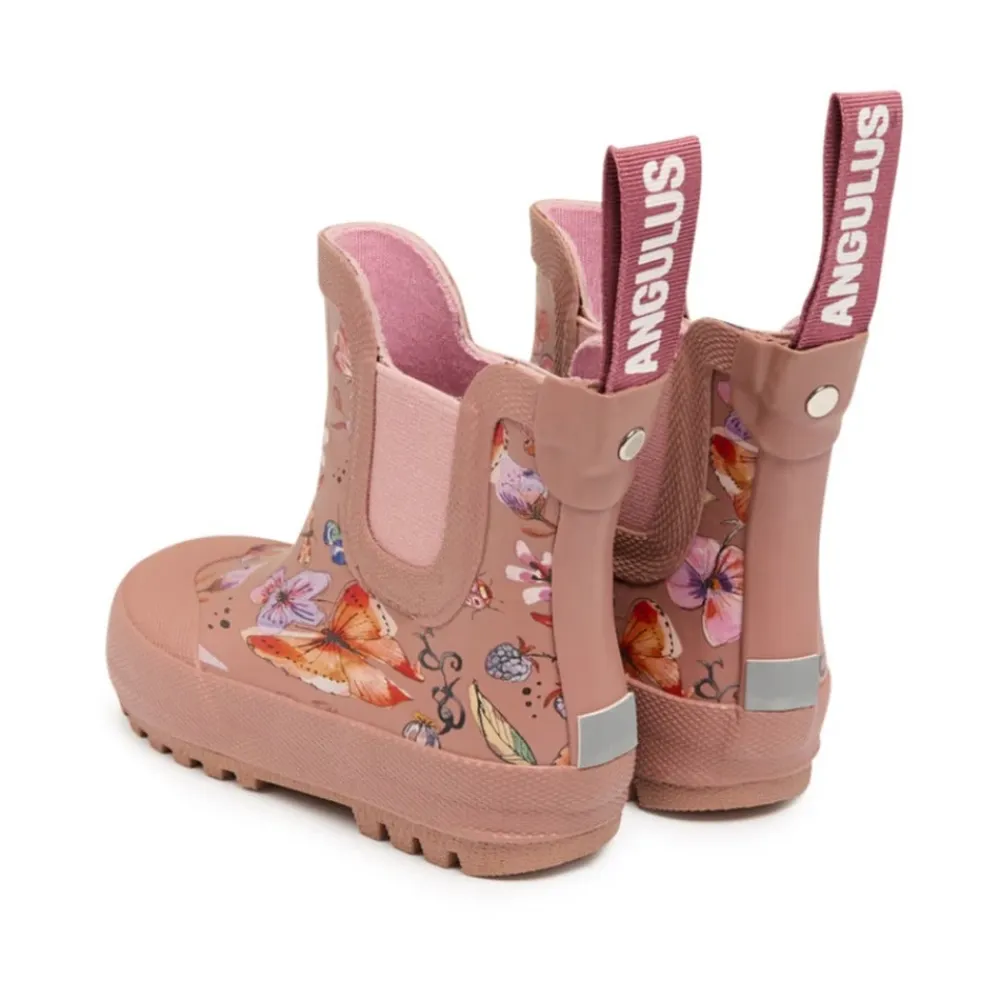 Gummistøvler^Angulus Kort Gummistøvle - Sommerfugleprint Pink