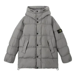 Jakker^Stone Island Kort Parka Crinkle Reps Jakke Grå
