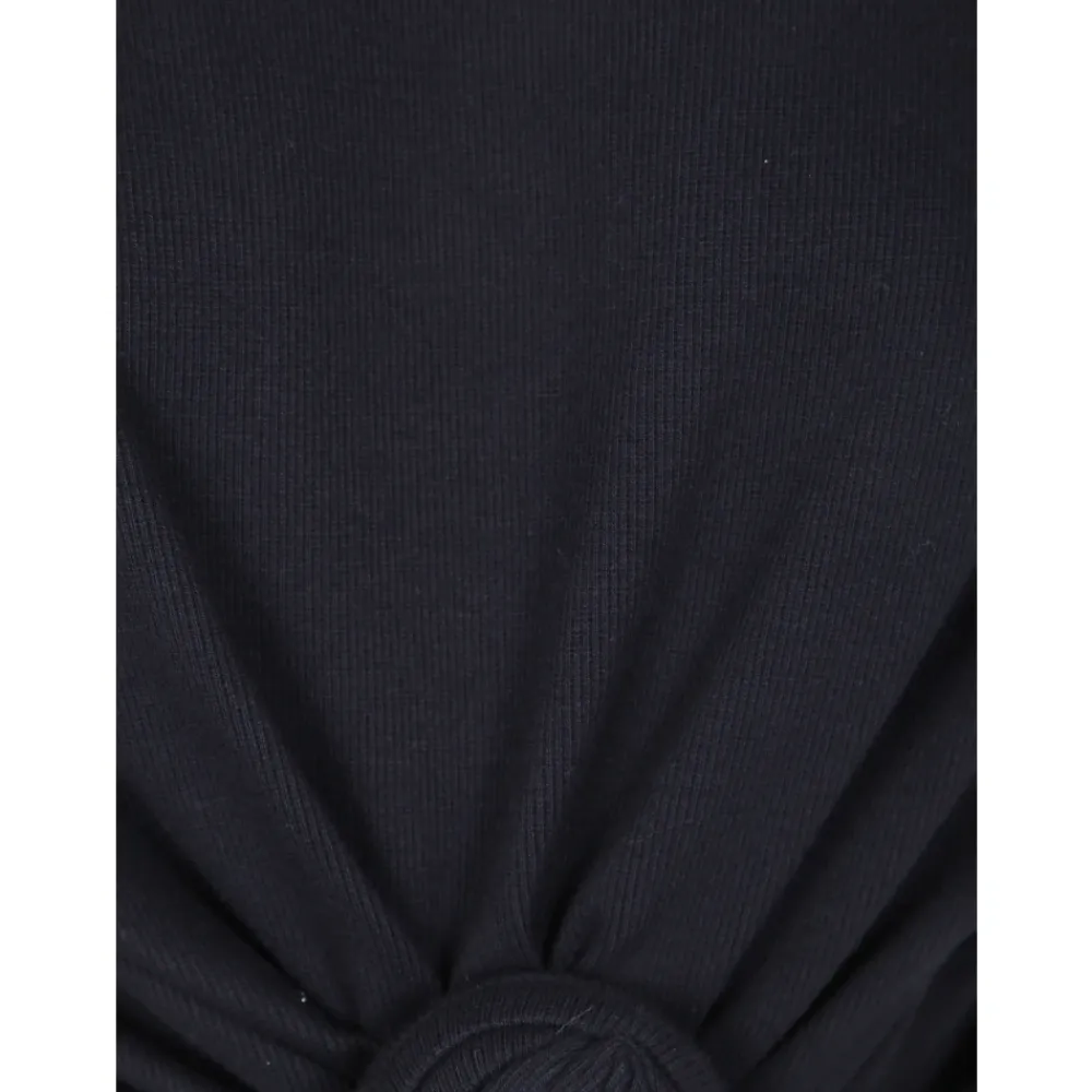T-Shirts<Magda Butrym Kortærmet Crop Top Sort