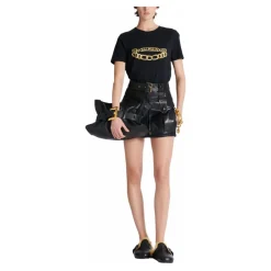 T-Shirts<Balmain Kortærmet Kædeprint T-shirt Sort
