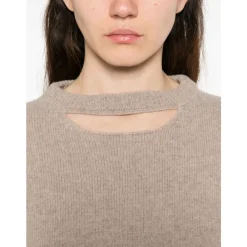 Striktrøjer & Sweatere<Federica Tosi Kortærmet sweater Beige