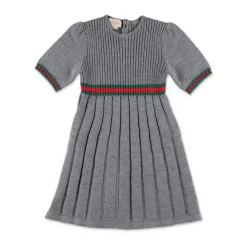 Kjoler & Nederdele<Gucci Kortærmet uldkjole Grå