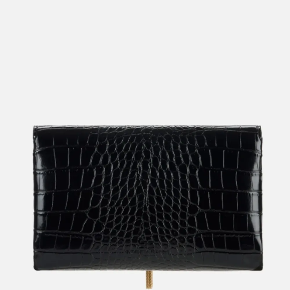 Clutch<Elisabetta Franchi Krokodille Print Skuldertaske Sort