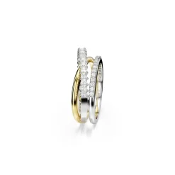 Smykker^Swarovski Krystal Hyperbola Ring, Multi-farvet Stilfuld Grå