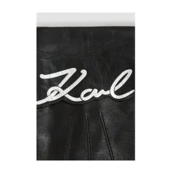 Handsker|Handsker<Karl Lagerfeld K/Signature Leather Gloves Sort