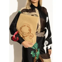 Clutch<Moschino Kuvert Clutch med Logo Beige