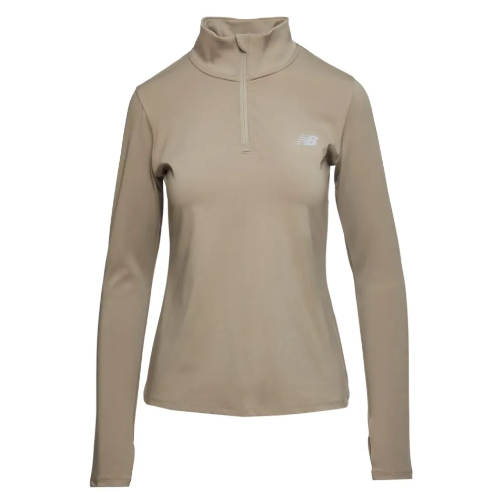T-Shirts & Toppe|Træningstrøjer<New Balance Kvart Zip Ydeevne Pullover Brun