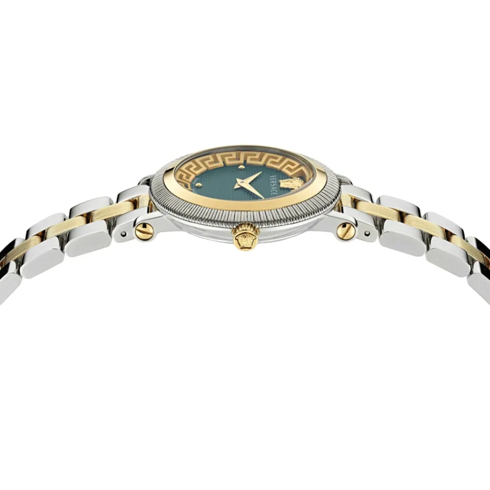 Ure<Versace Kvartsur GRECA FLOURISH VE7F00523 - Bicolor dameur med safirglas, Swiss Made Grå