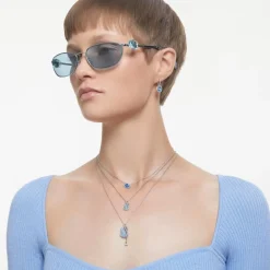 Smykker^Swarovski Kvinders Øreringe Angelic Blå Rhodineret UNA 5671817 Grå