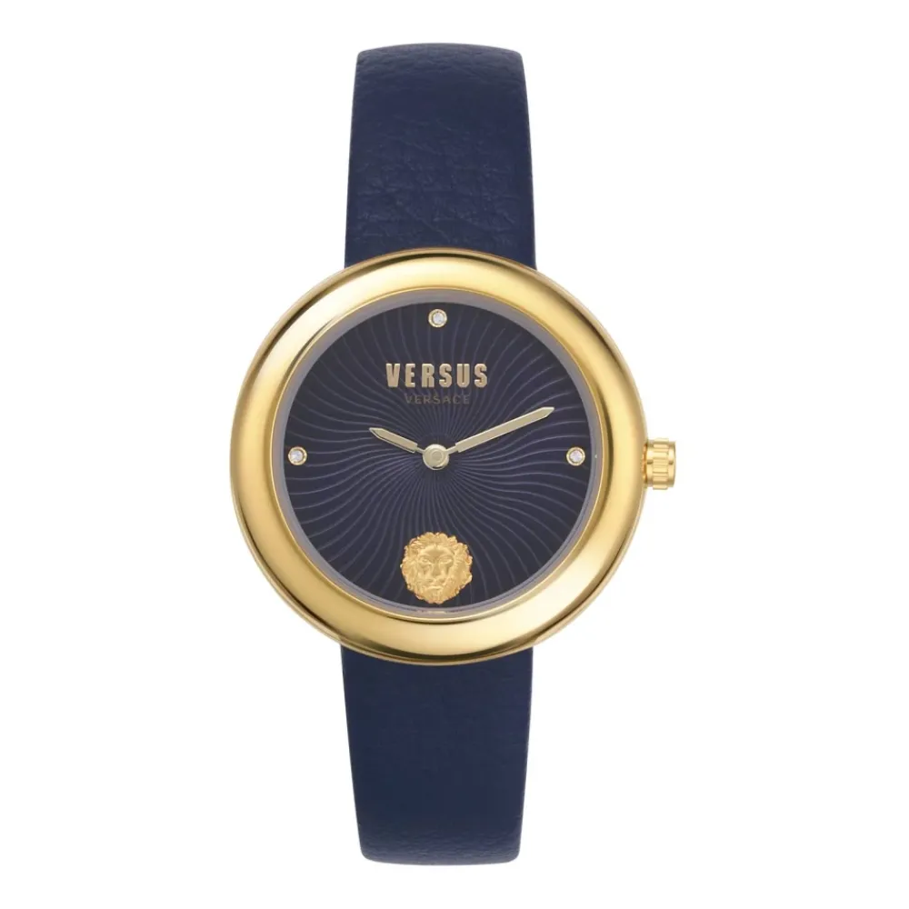 Ure<Versus Versace Léa Dameur Blå Læderrem Gul