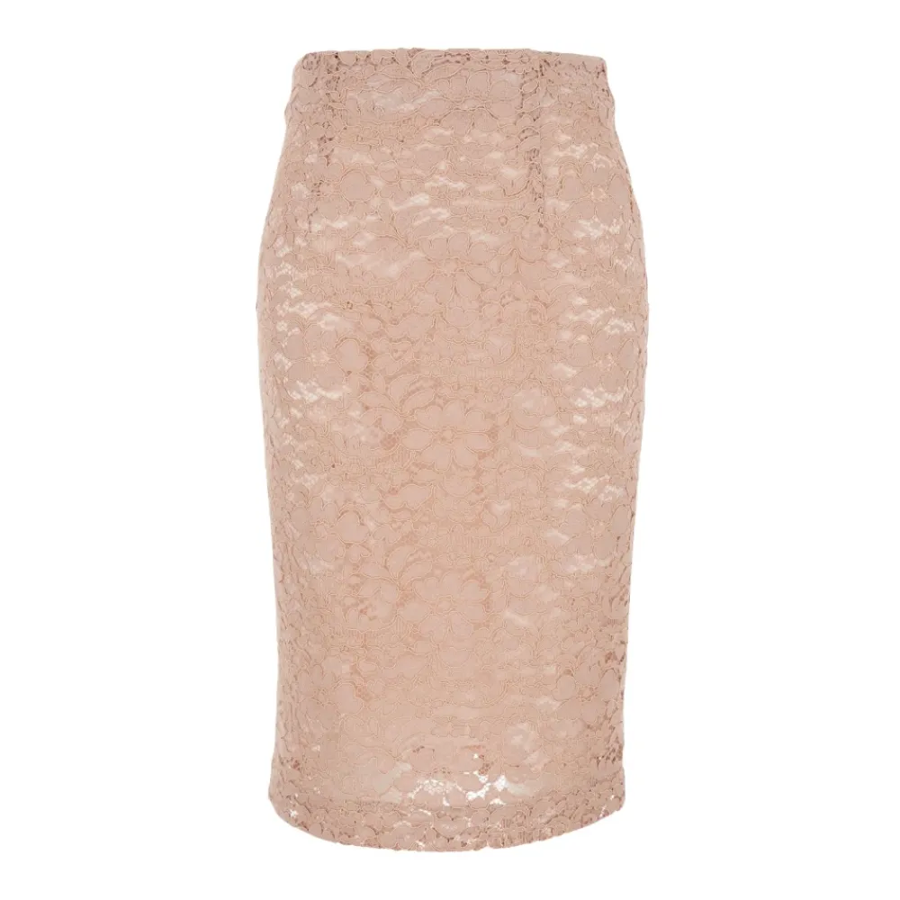 Nederdele<PLAIN Lace Pencil Skirt Pink