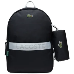 Tasker<Lacoste 3-lags rygsæk med penalhus Sort