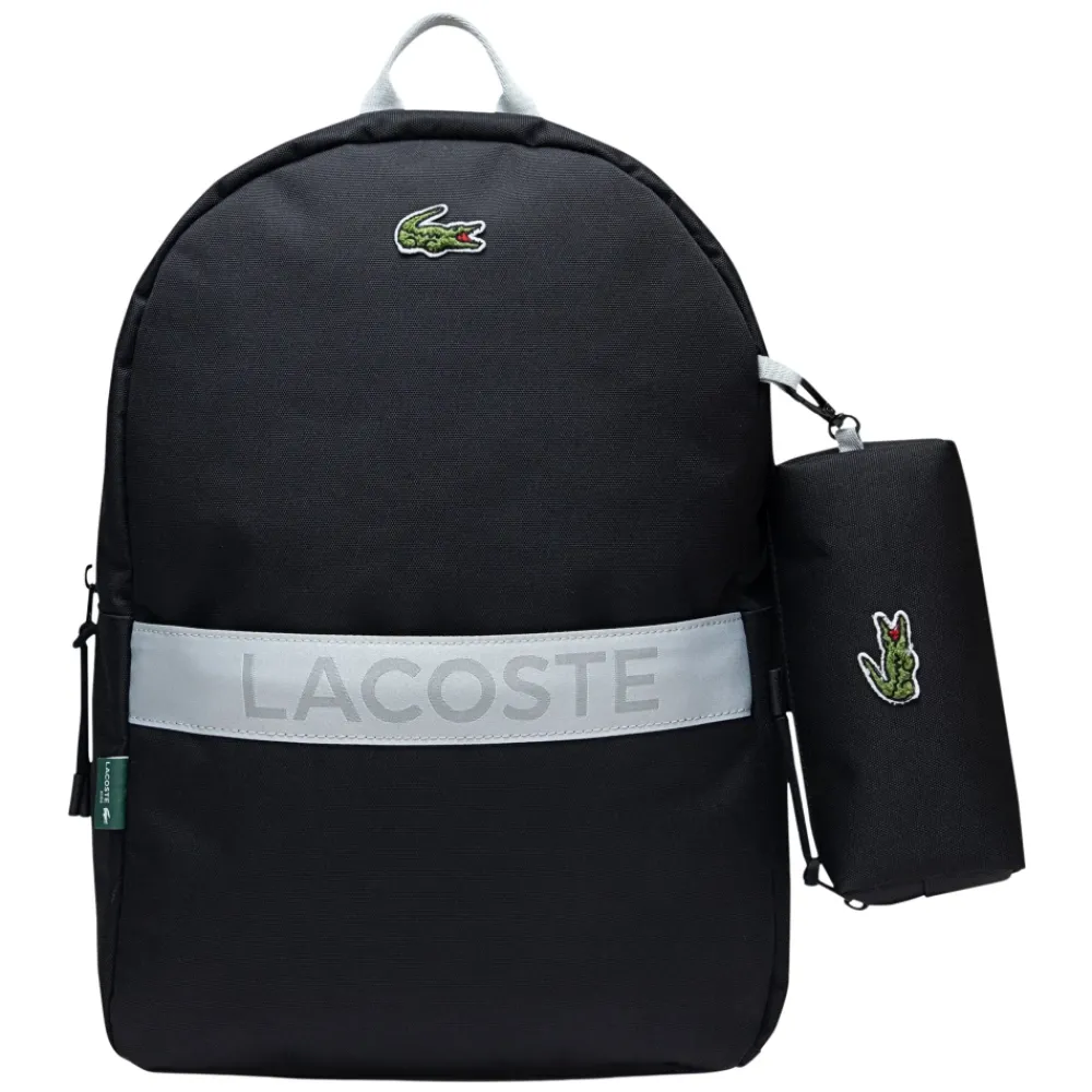 Tasker<Lacoste 3-lags rygsæk med penalhus Sort