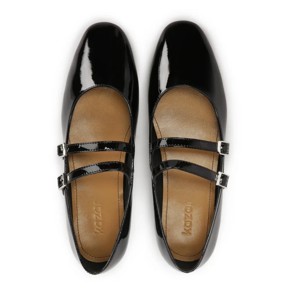 Ballerina Sko^Kazar Lakerede flade pumps af Mary Jane Sort